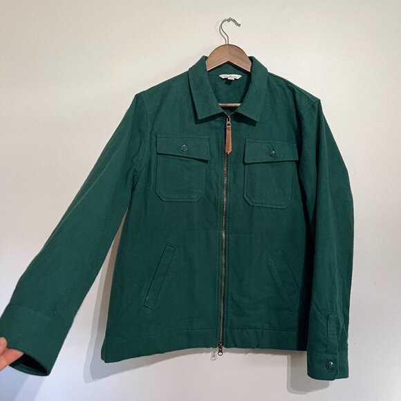 L.L. Bean Jackets & Blazers - L.L. Bean Signature Green Flannel Shacket Barn Coat, Large